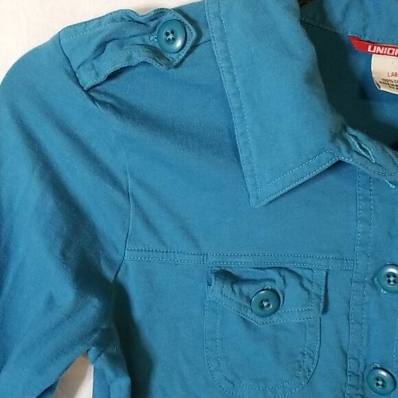 Unionbay Cotton Partial Button Front Top Size L - Picture 3 of 8